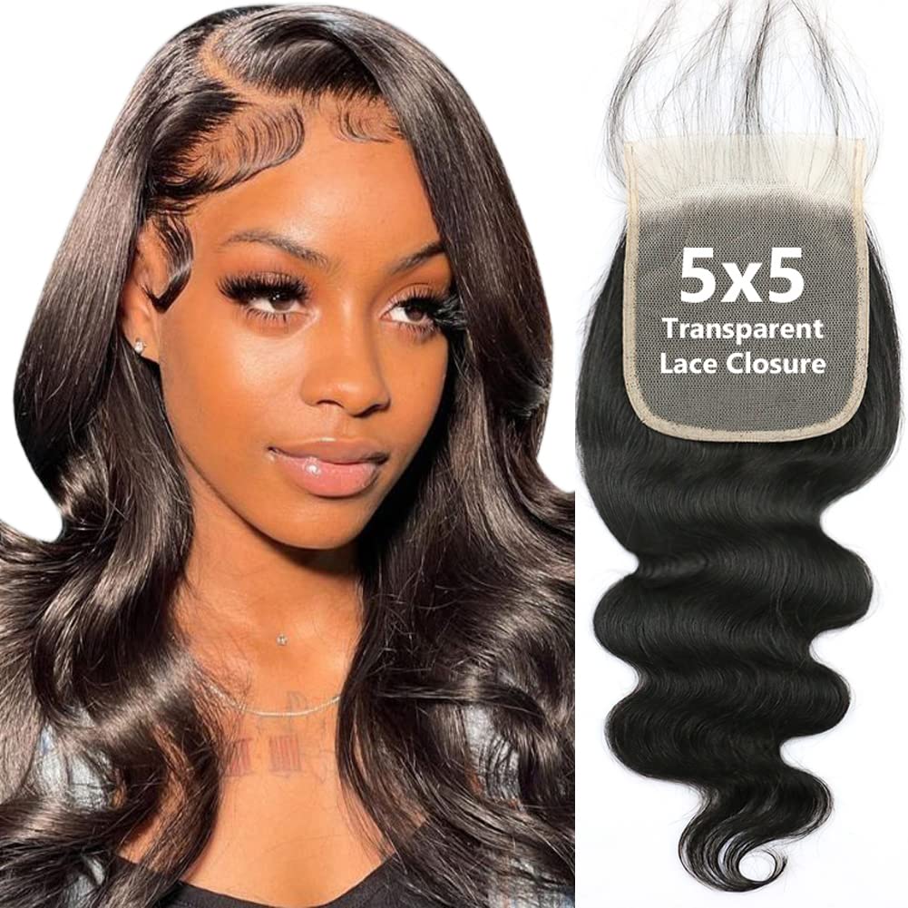 5x5 Transparent HD Lace Closure for Body Wave Hair Styles