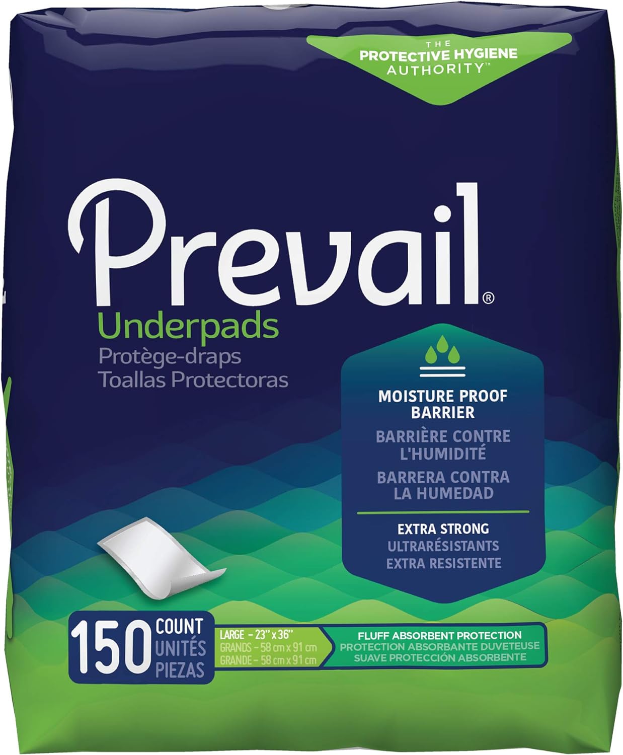 Prevail Incontinence Underpads for Men & Women, 23in x 36in