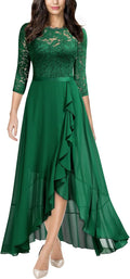 Miusol Women's Elegant Floral Lace Ruffle Maxi Dress