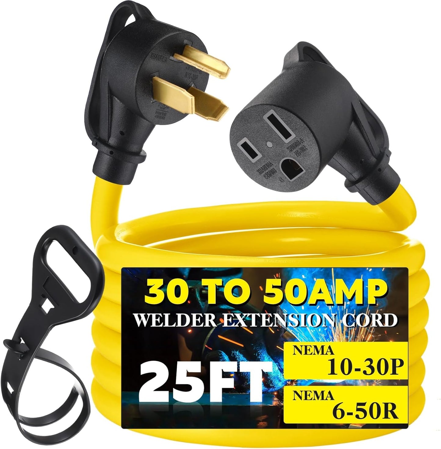 25FT 30Amp to 50Amp Welder Adapter Cord for Easy Connections