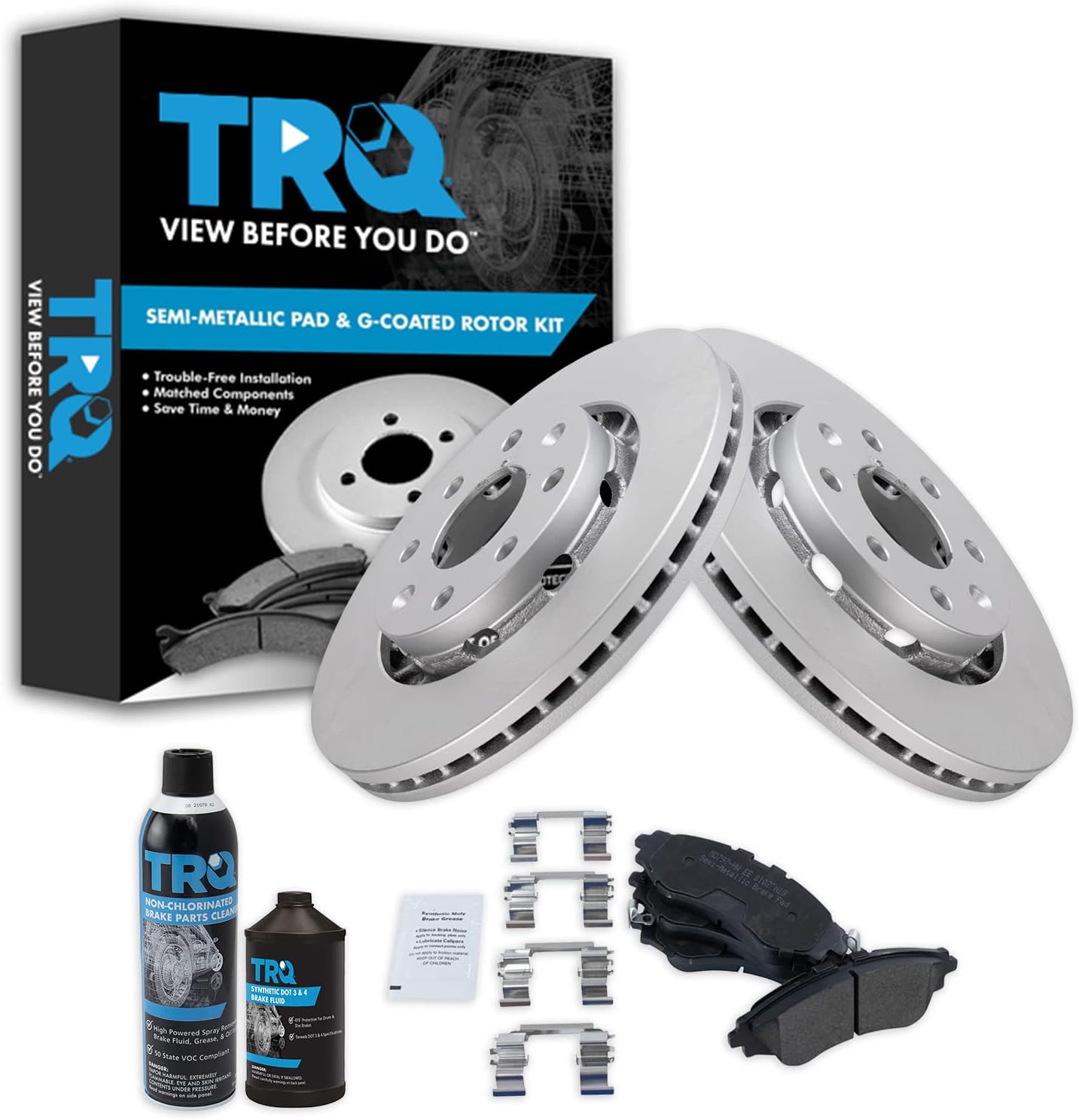 TRQ Front Brake Pad & Rotor Kit for Chevrolet Aveo & Spark