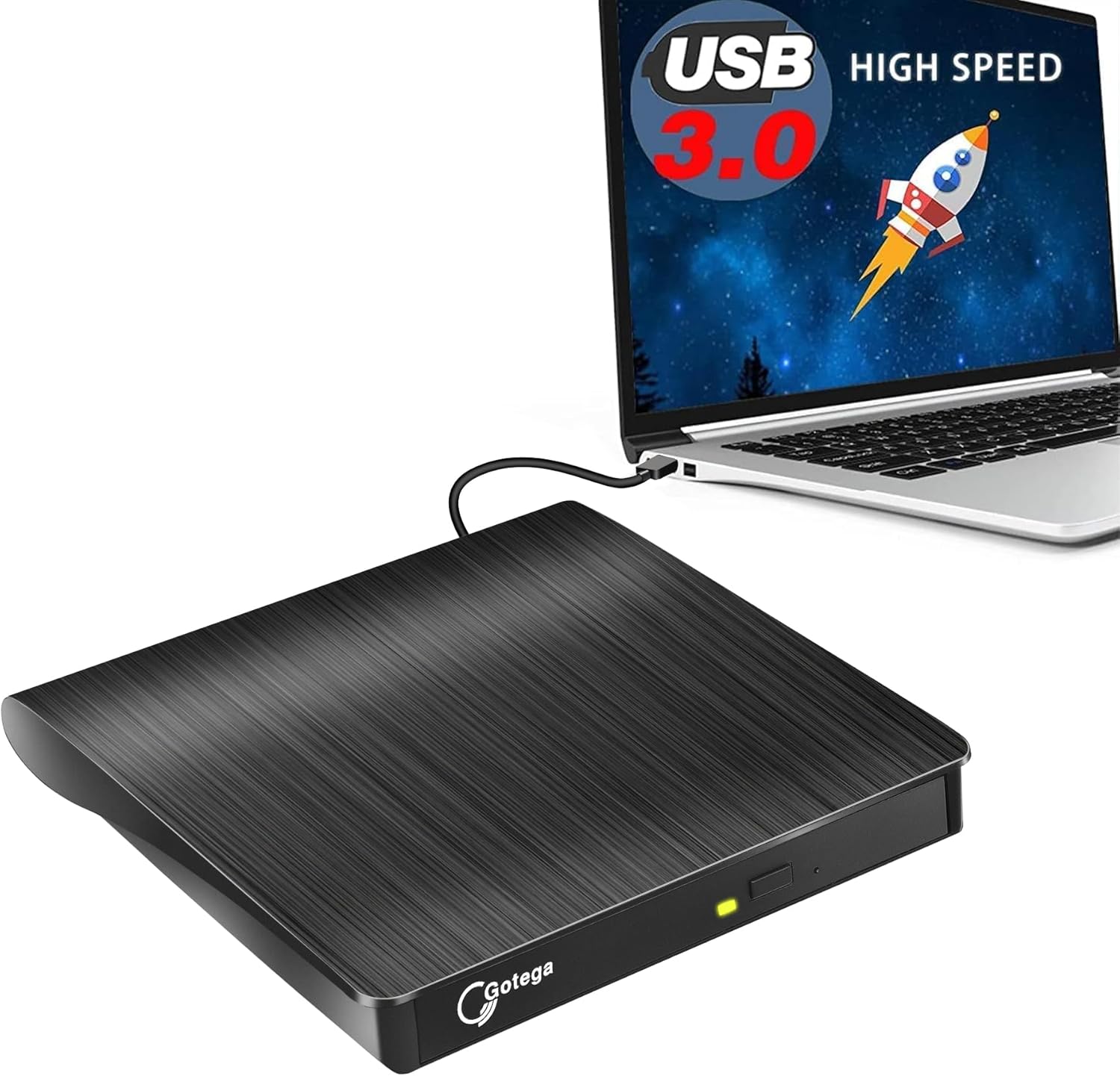 Gotega Portable USB 3.0 DVD Drive: Burn CDs Effortlessly