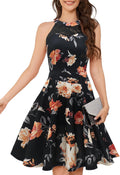 Women Halter Lace Cocktail Dress - Short Vintage Homecoming Dress