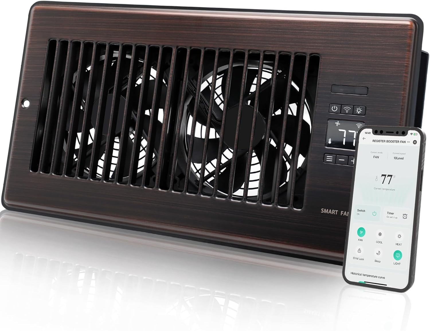 Super Quiet Register Booster Fan for 6 x 12 Register Holes