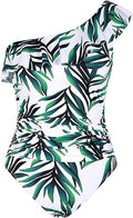 Hilor Women's Asymmetric Ruffle One Piece Swimsuit for Stylish Swim