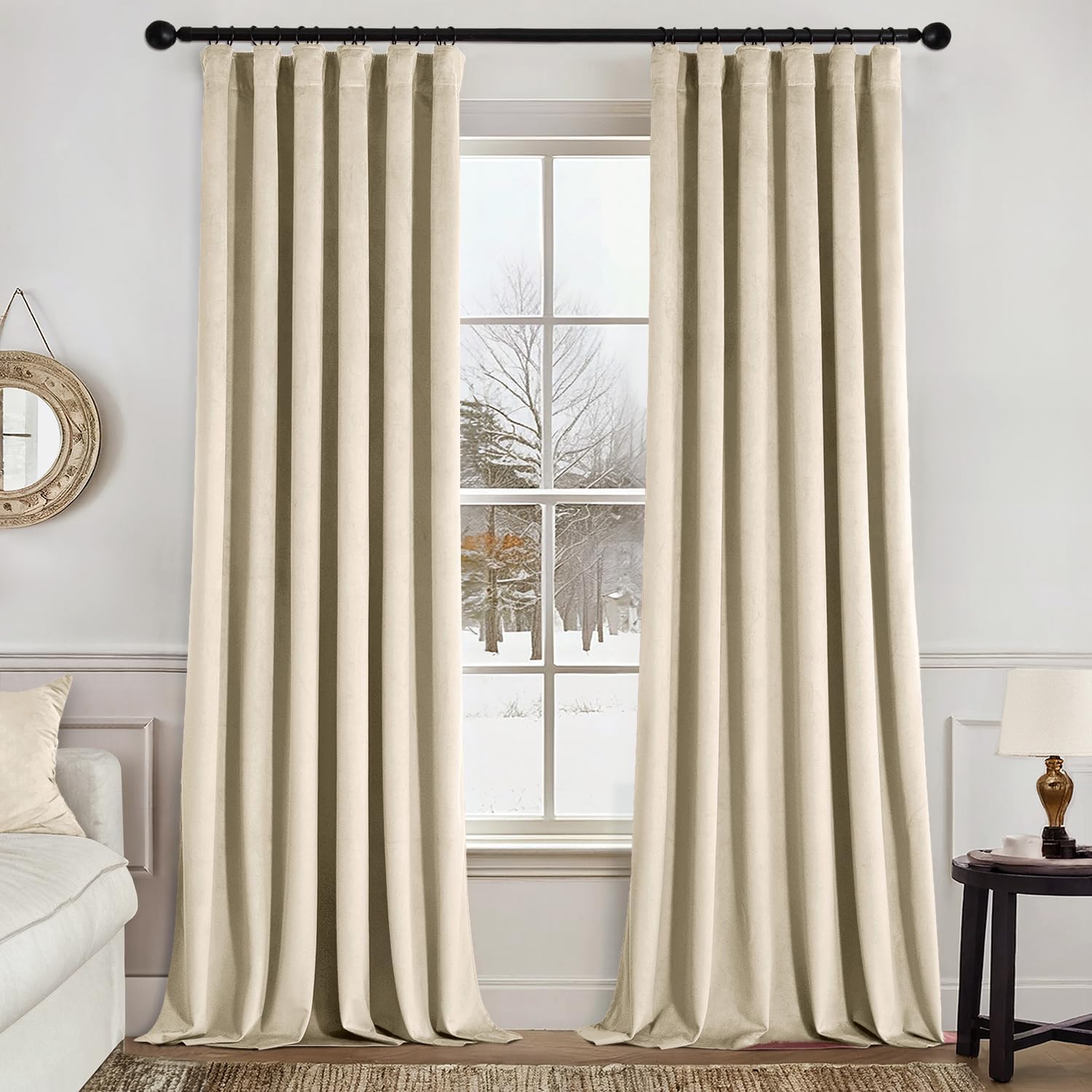 MIULEE Velvet Curtains 96 Inches Long for Elegant Living Room