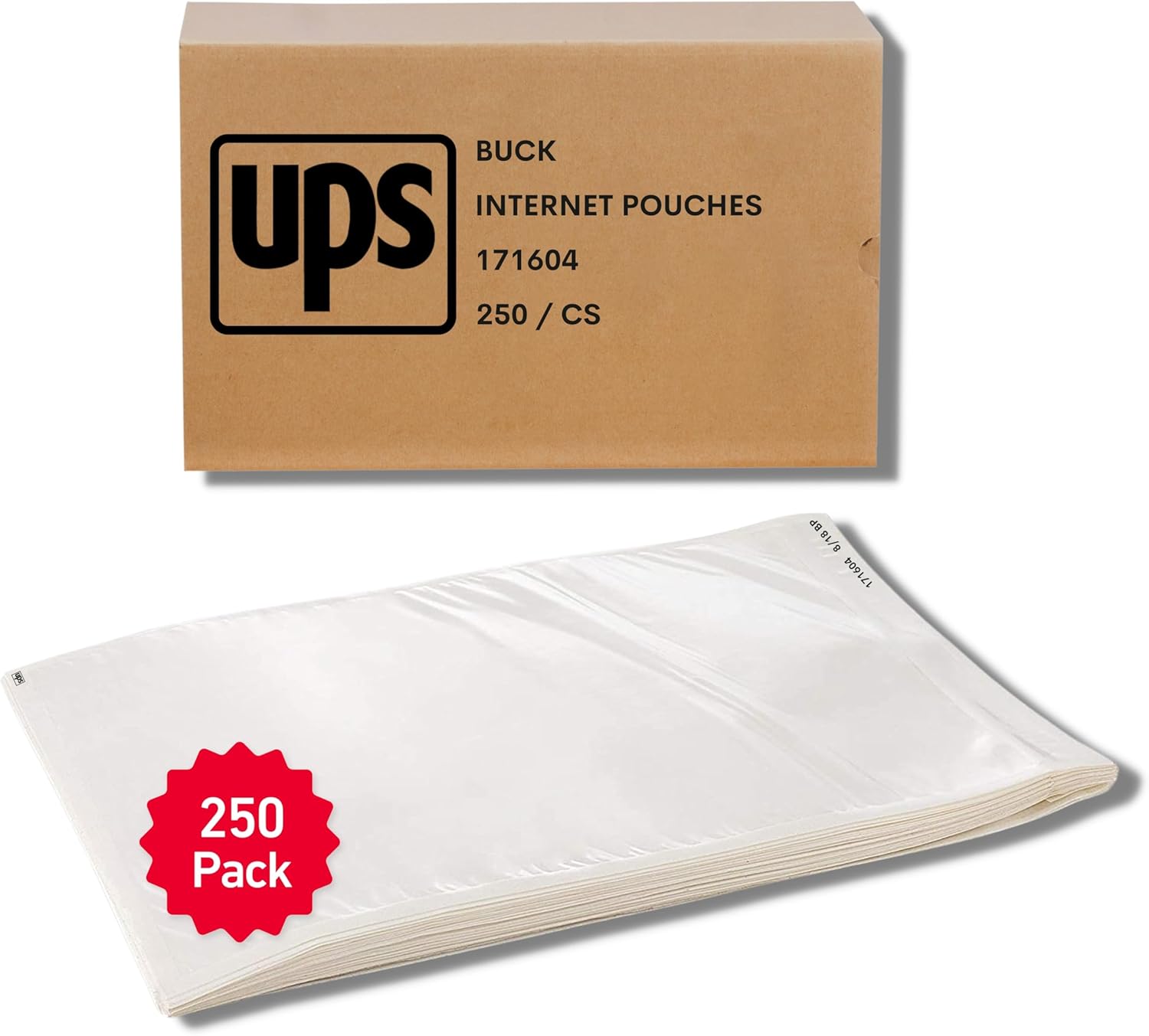 250 Pack 6.5in x 10in Self-Adhesive Shipping Label Sleeves