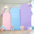 Arch Backdrop Cover Pink Blue Purple Set of 3 - Spandex Wedding Arch