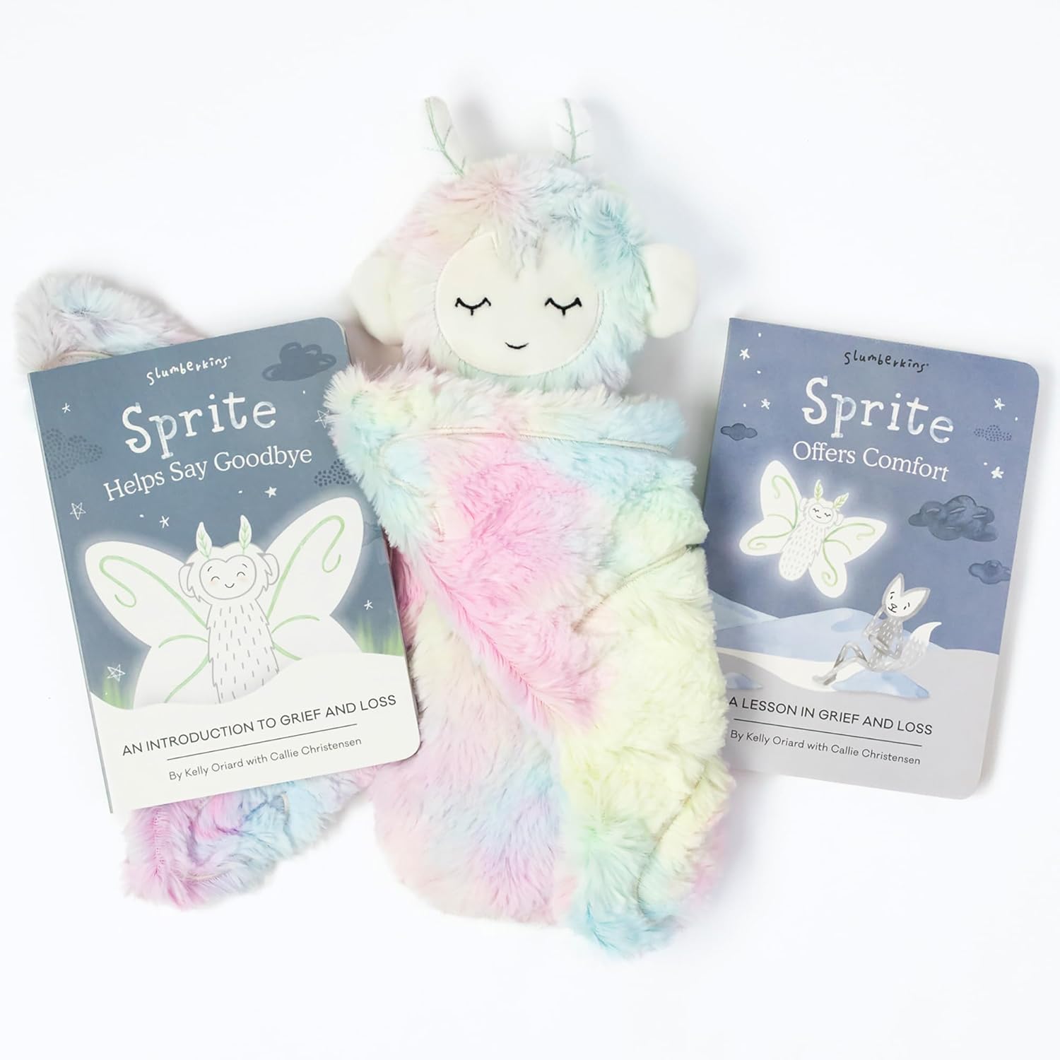 Slumberkins Rainbow Sprite Snuggler & Board Books Set for Kids
