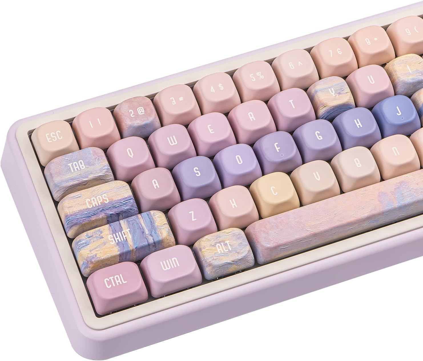 PBT Keycaps Set with 130 Keys for Mechanical Keyboards