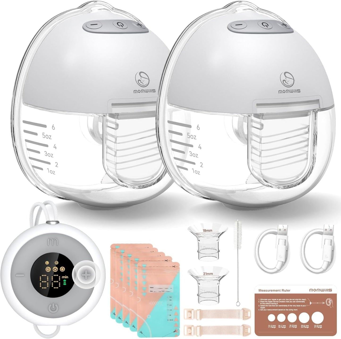 Hands Free Breast Pump with Remote Controller for Moms
