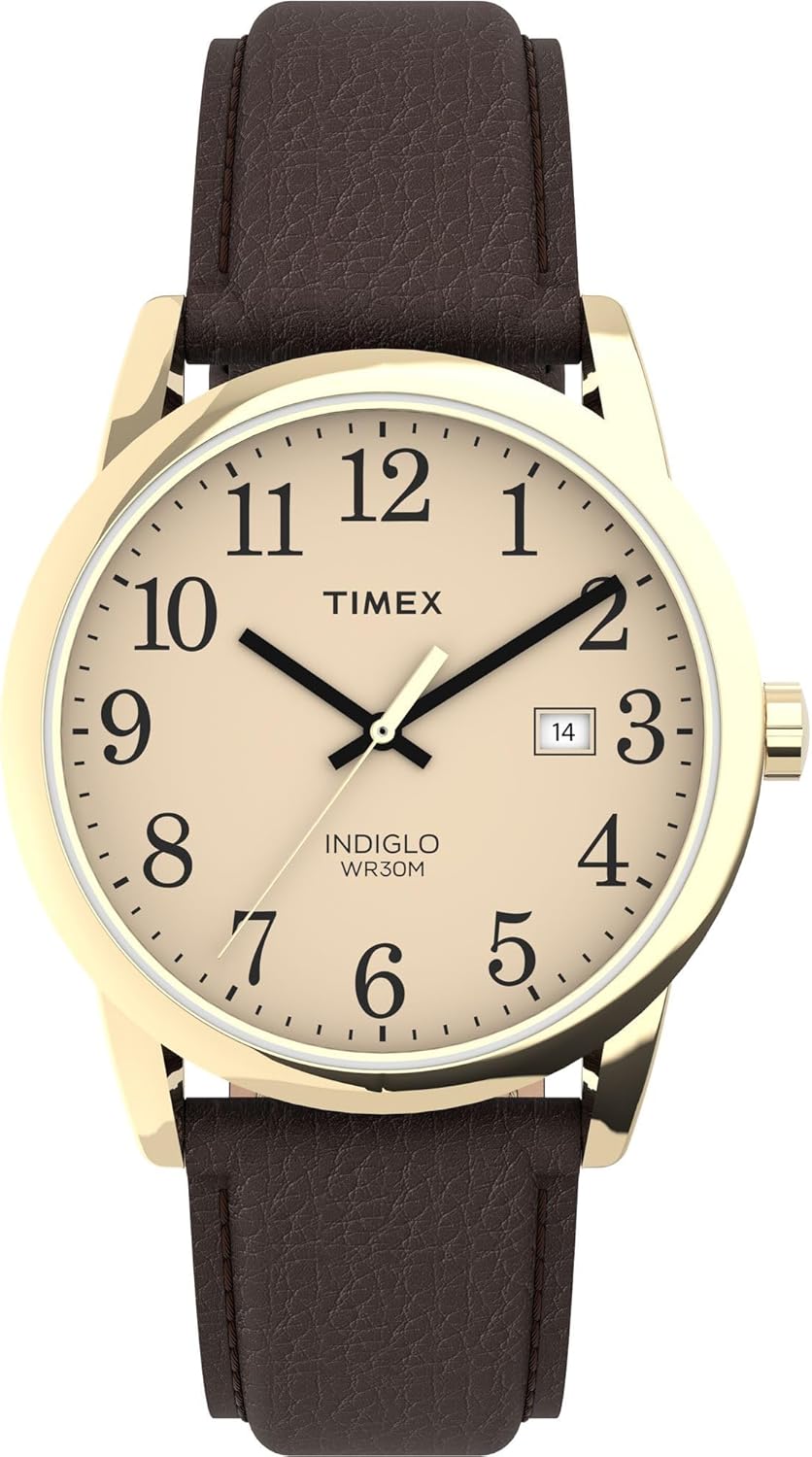 Timex Men's Easy Reader Watch with Adjustable Leather Strap