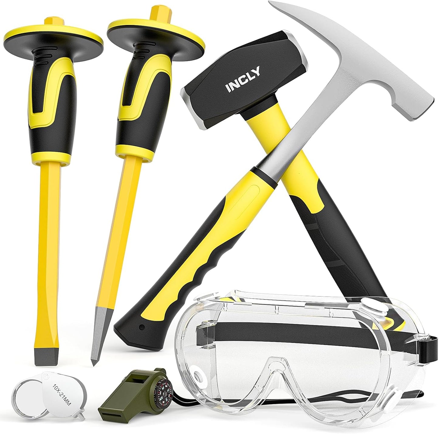 INCLY 7 Pcs Geology Rock Pick Equipment Kit for Rock Hounding
