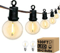 100Ft LED G40 Globe Outdoor String Lights - Warm White Waterproof