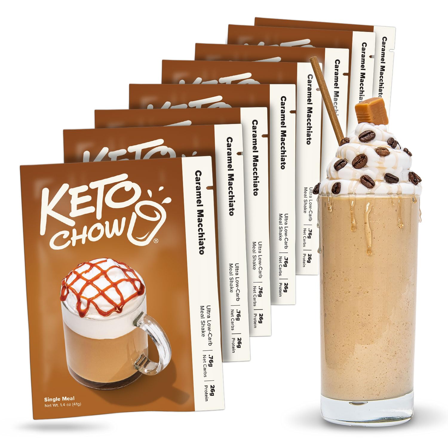 Keto Chow Caramel Macchiato Meal Replacement Shake Powder