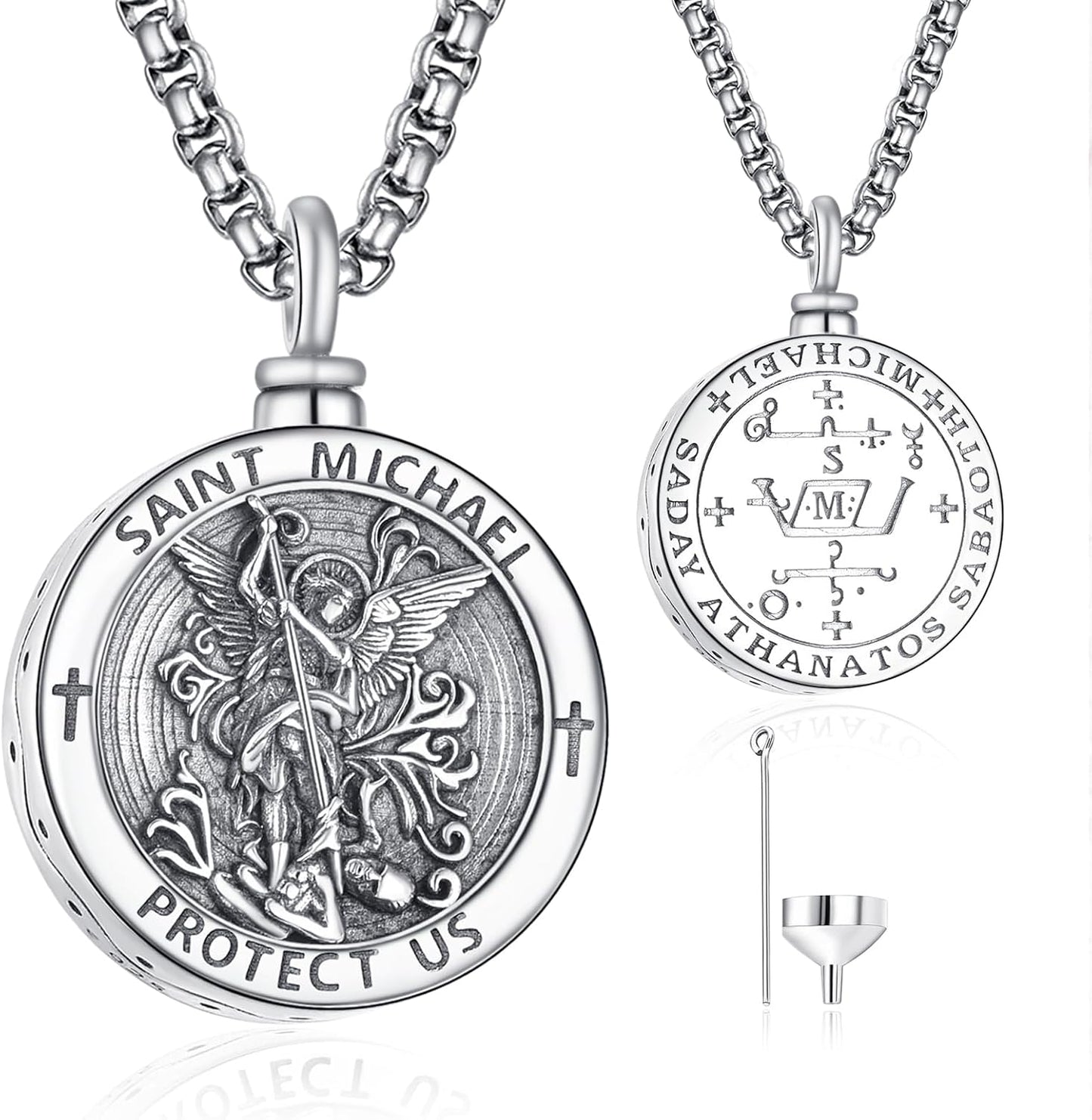 ADMETUS 925 Sterling Silver Patron Saint Medals Necklace