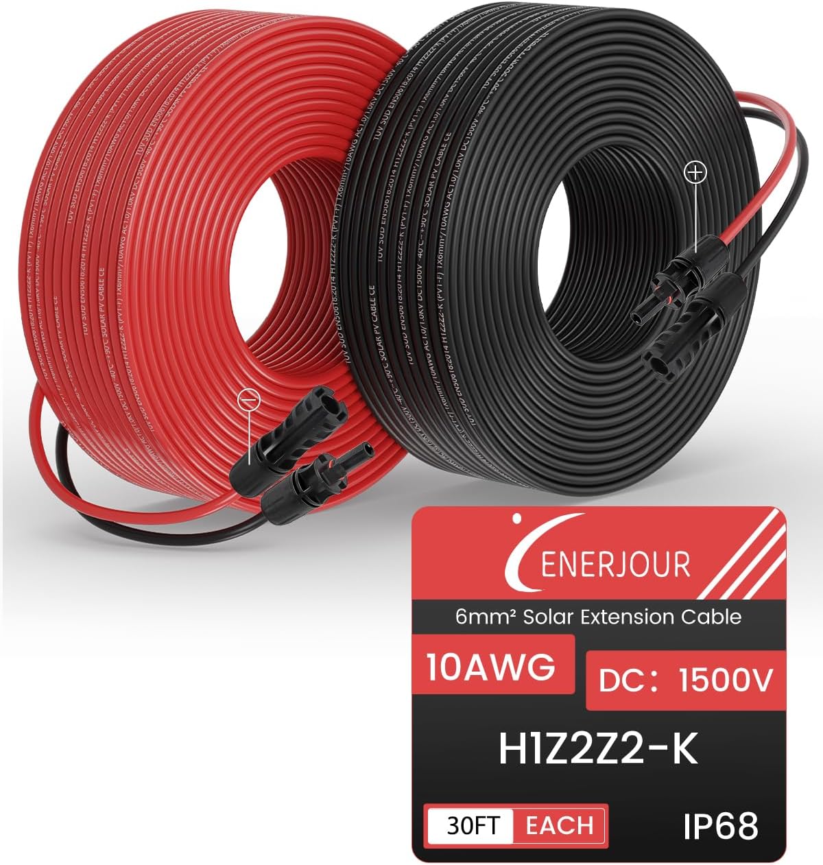 10AWG Solar Extension Cable 30FT for Home Marine RV Systems