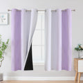 Lilac and Greyish White Ombre Blackout Curtains 42Wx63L - 2 Panels
