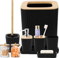 Black Bathroom Accessories Set 9PCS - Complete Countertop Kit