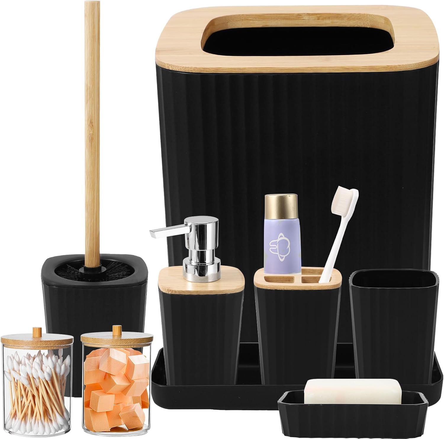 Black Bathroom Accessories Set for Stylish Home Decor