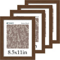 8.5 by 11 Picture Frame 4 Pack - Natural Wood Gallery Frames