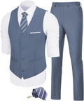 Men's Slim Fit Vest and Pants Suit Set - Classic Two-Piece Formal