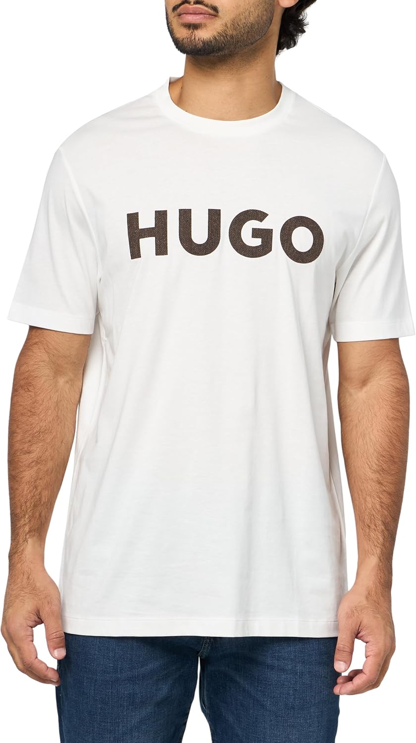 HUGO Mens Print Logo Short Sleeve T-Shirt for Stylish Comfort