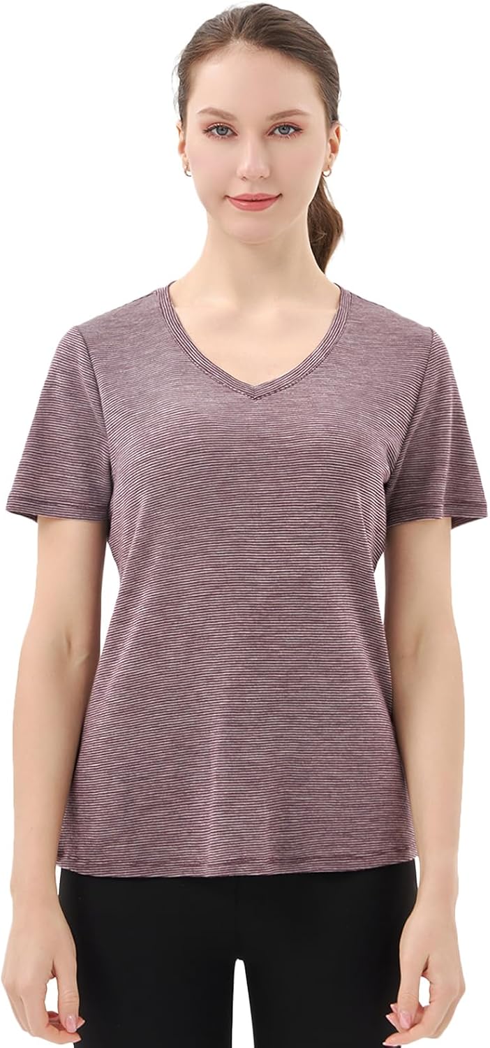 Merino Protect 100% Merino Wool V Neck T-Shirt for Women