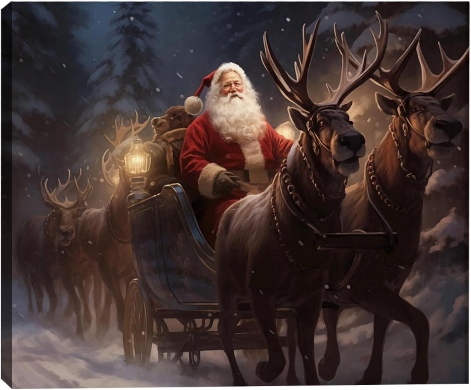 Santa Claus Framed Christmas Wall Art for Festive Decor