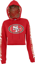 Zubaz NFL Women's Zebra Team Logo Crop Top Hoodie - Team Pride