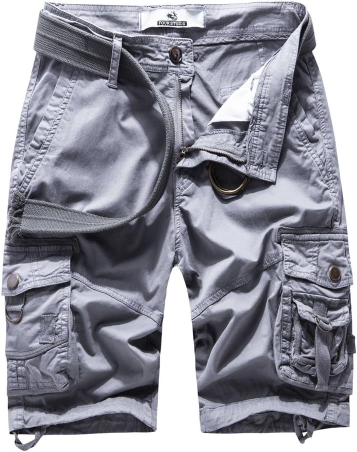 FOURSTEEDS Women's Cotton Relaxed Fit Cargo Bermuda Shorts
