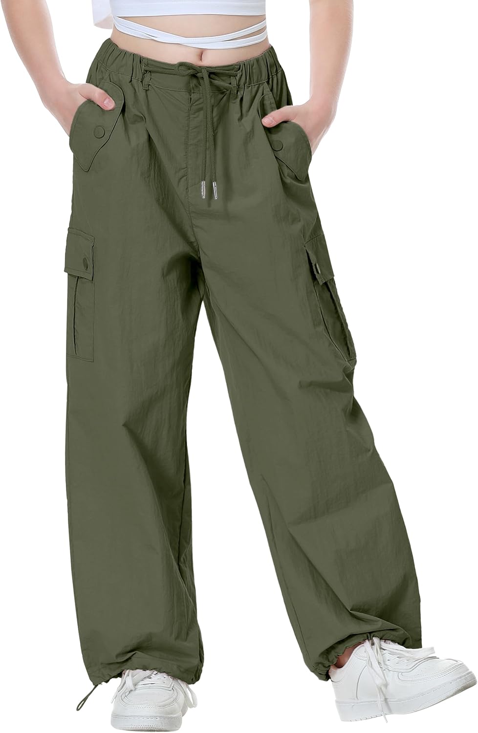 Stylish Y2K Parachute Pants for Girls - Trendy Cargo Trousers