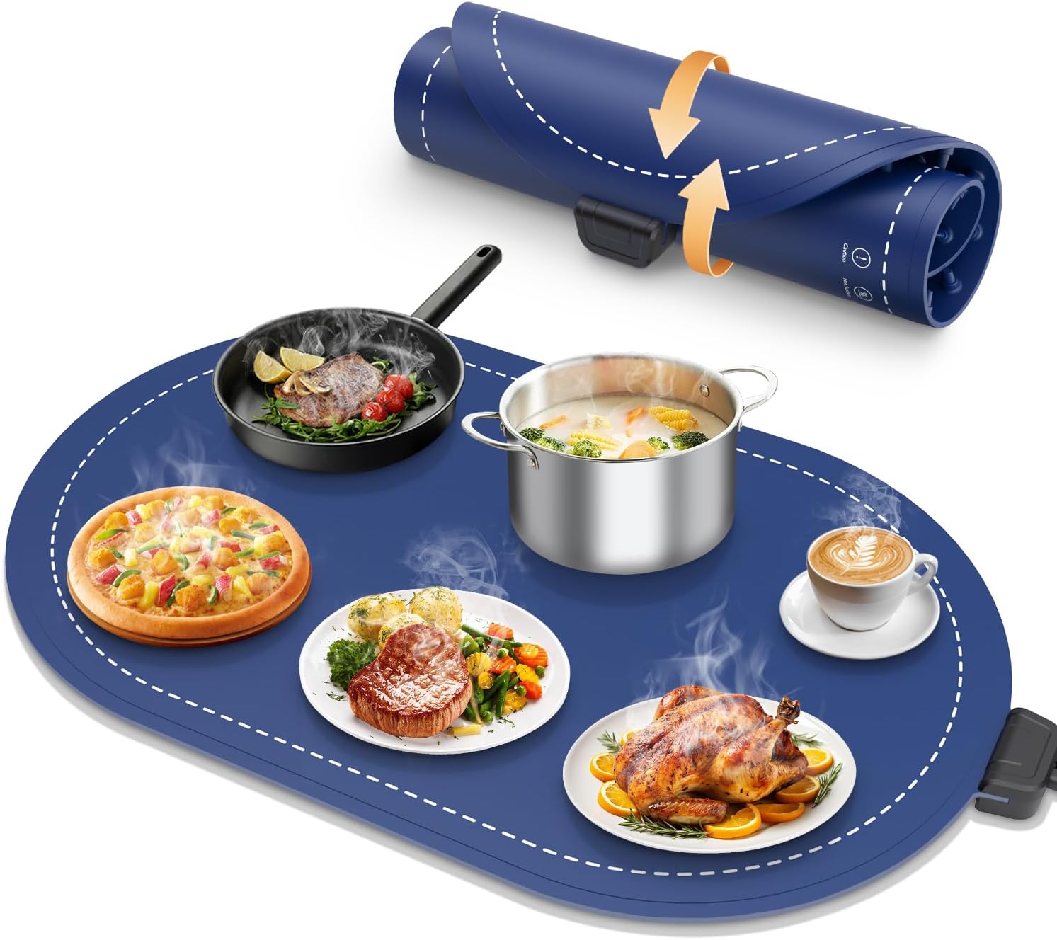 Warming Mat for Food with Adjustable Temperature Timer and More