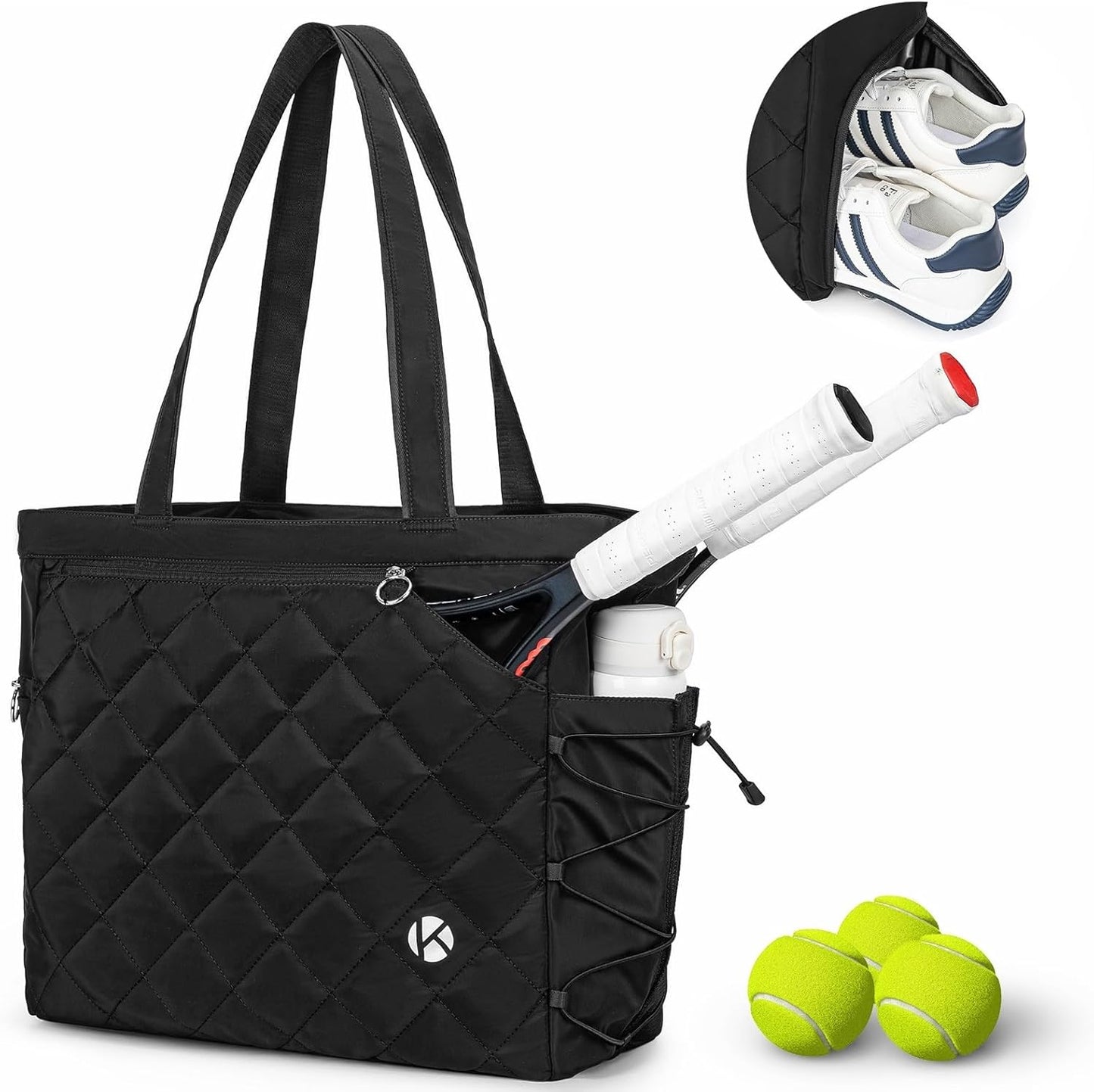 Extra-Large Tennis Tote Bag with Shoe Compartment for Rackets