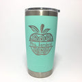 YETI Tumbler Teacher Split Apple with Custom Name - Engraved