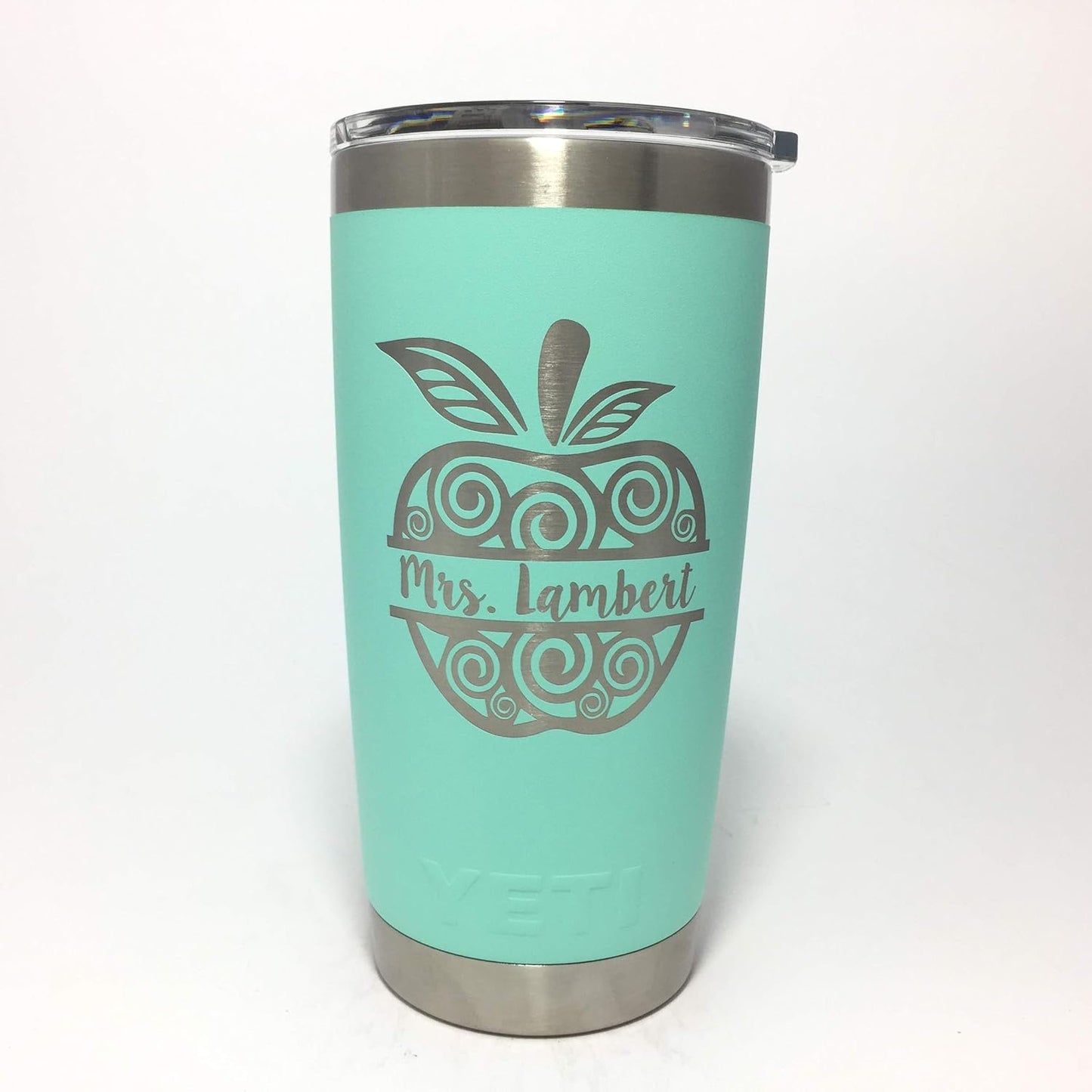 YETI Tumbler Teacher Split Apple Custom Name Design - Perfect Gift