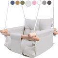 Canvas Baby Swing Wooden Hanging Seat Chair - Safe Cozy Swing