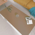 Leather Table Cover 24x60 in, 1.8mm Thick Khaki+Silvery - Large Desk
