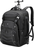 2-in-1 Large Rolling Laptop Backpack 50L - Carry-On Ready