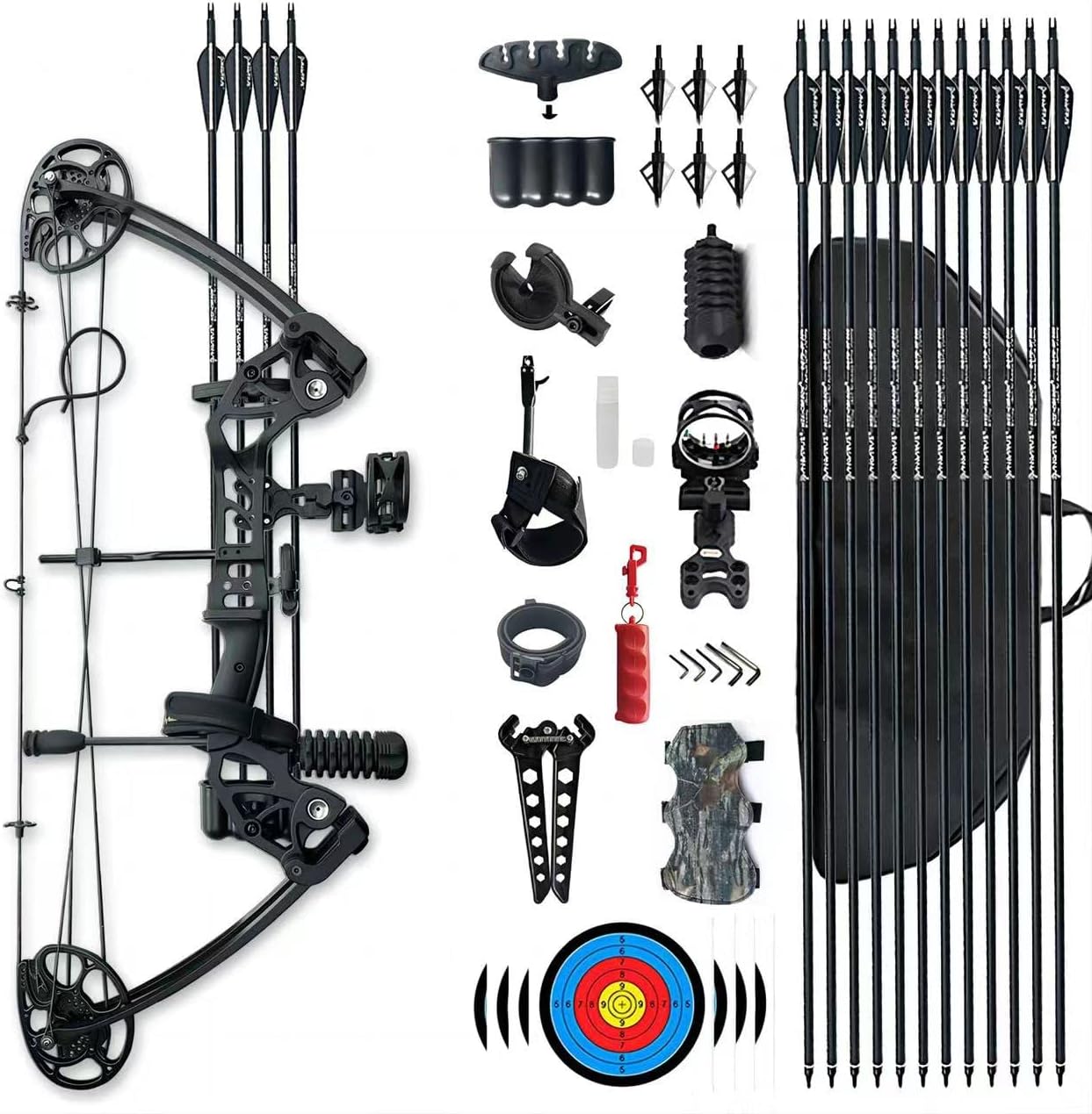 Compound Bow Adjustable 0-70 Lbs for Beginners and Intermediates