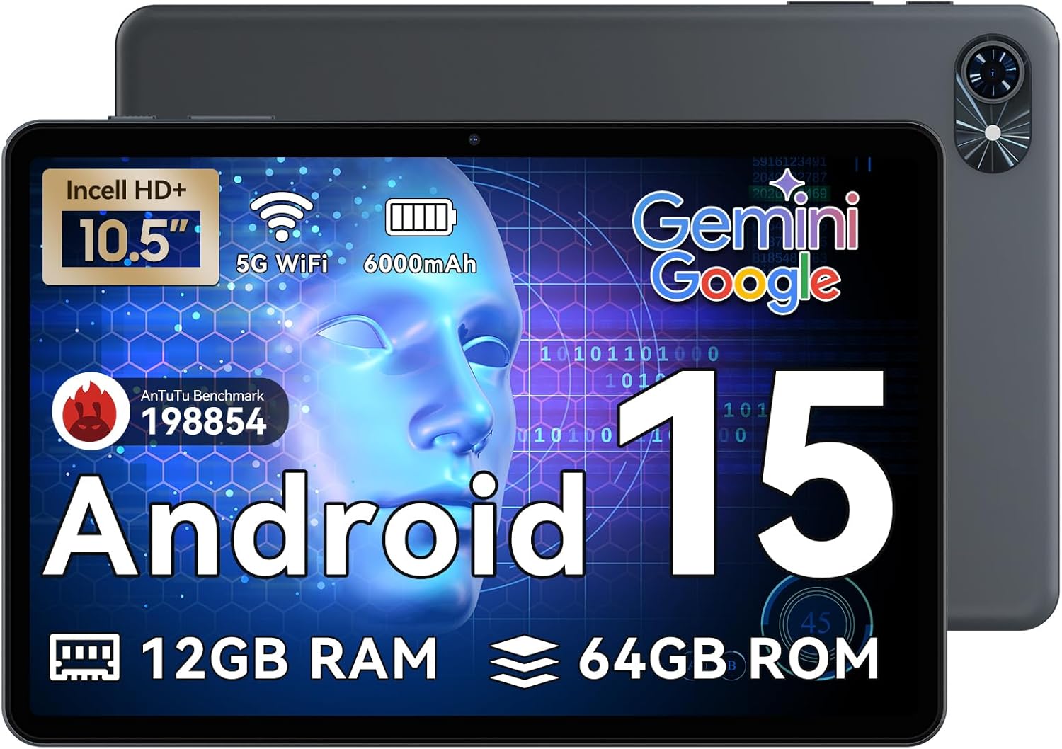 Tablet 2025 Latest Android 15 with 10.5 inch HD+ Display