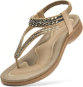 Womens Arch Support Rhinestone Slingback Sandals - Comfort Flats