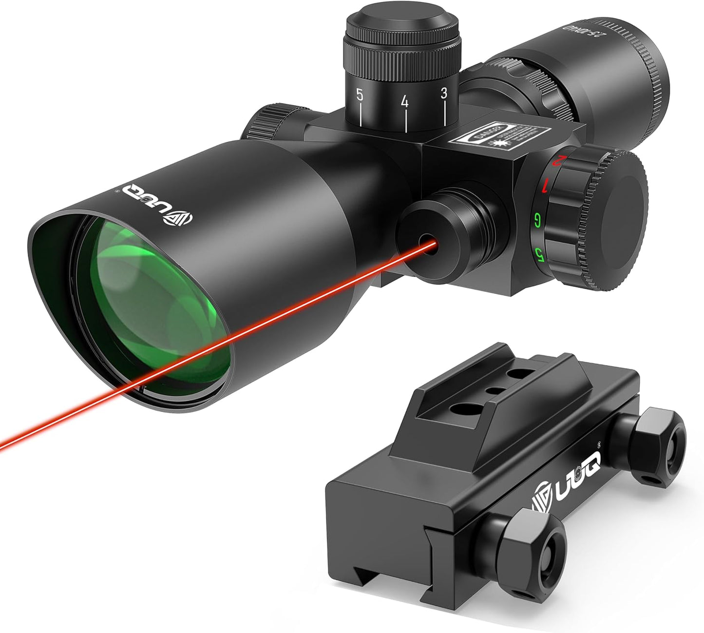 UUQ 2.5-10x40 Tactical Rifle Scope with Laser Combo