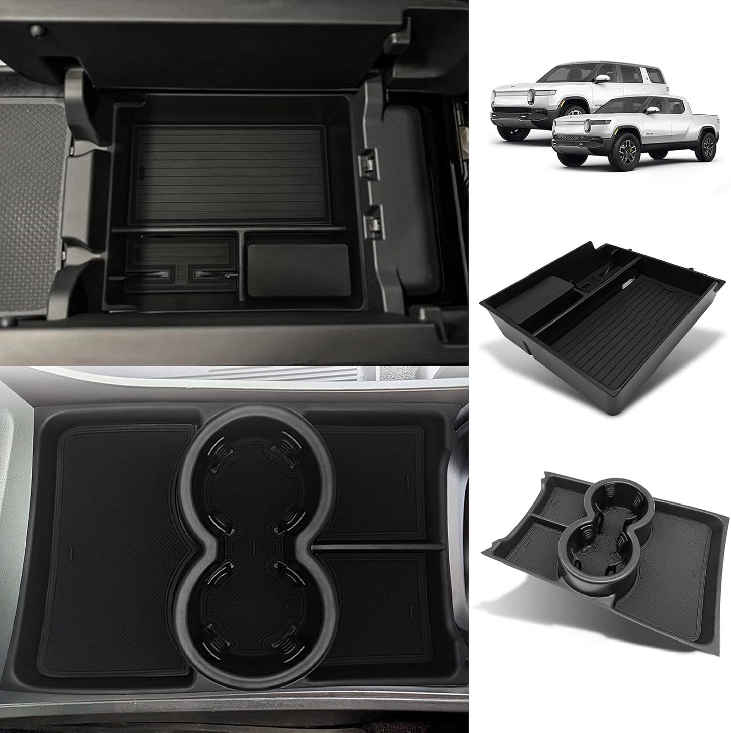 BestEvMod Upgraded V3 Armrest Storage Box for Rivian R1T/R1S