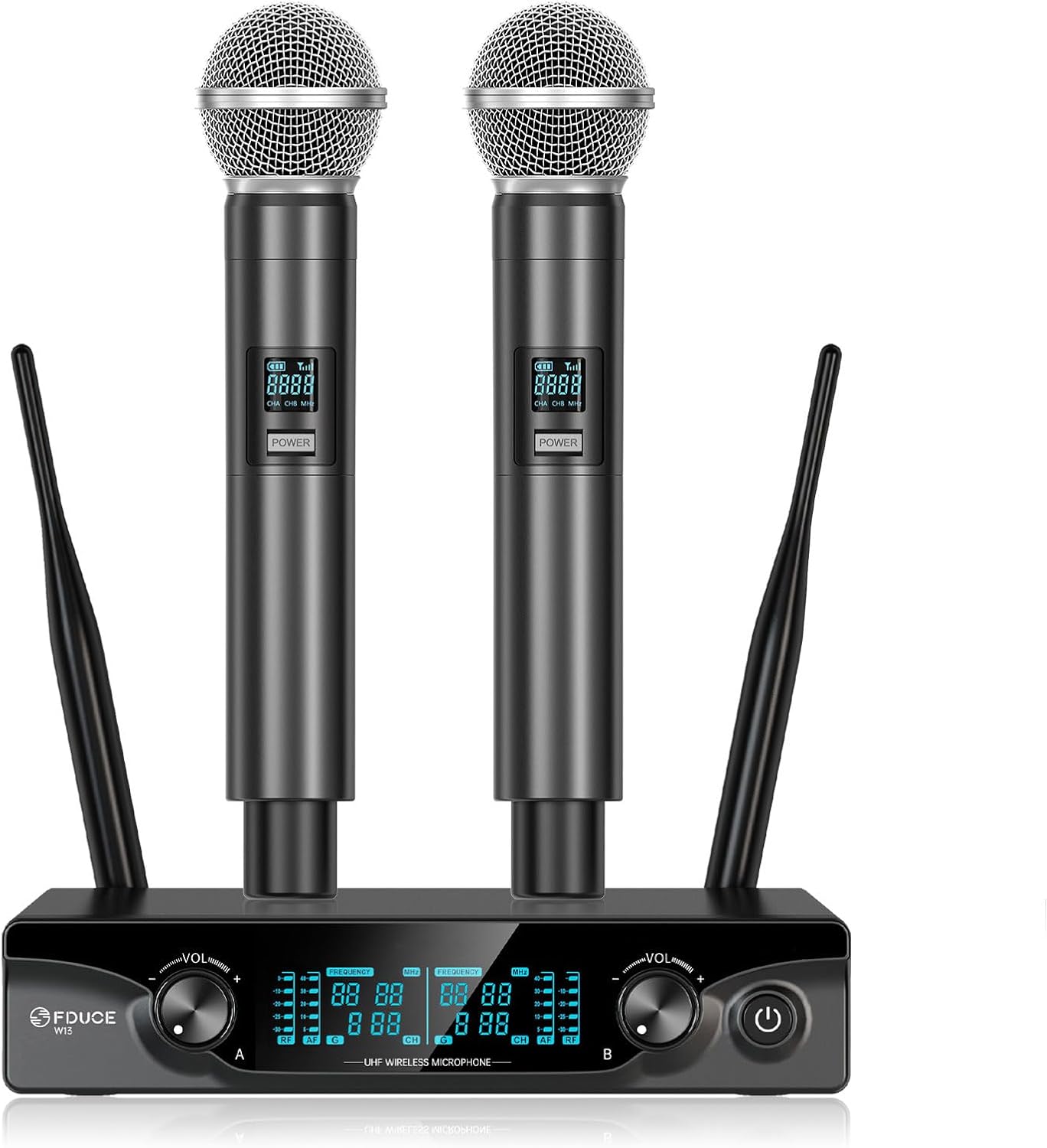 FDUCE Dual Handheld Wireless Karaoke Mic System