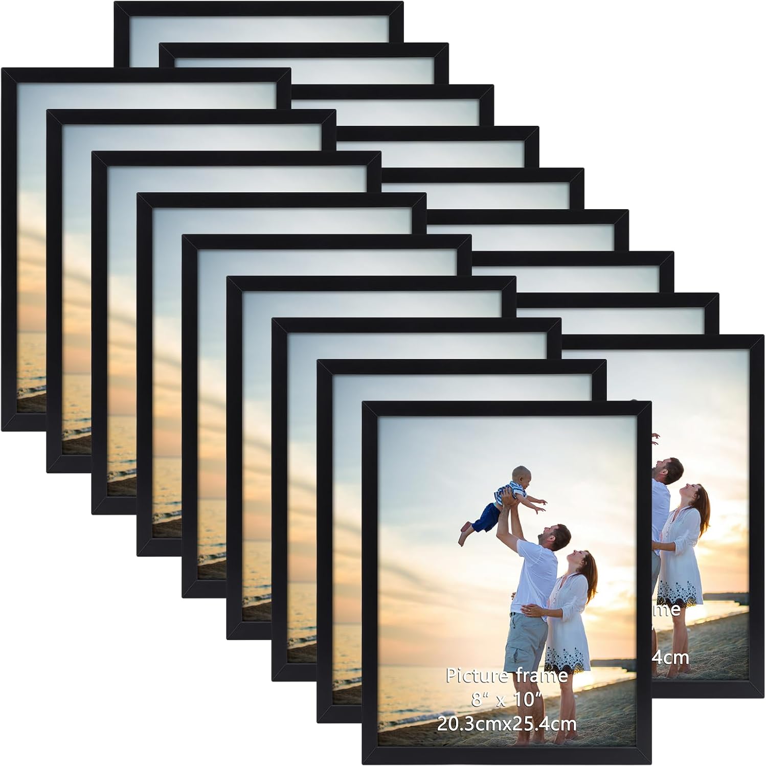 Hoikwo 18 Packs 8x10 Black Multi Plastic Picture Frames Set