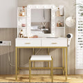 Vanity Desk with Mirror and Lights - Lighted Makeup Table