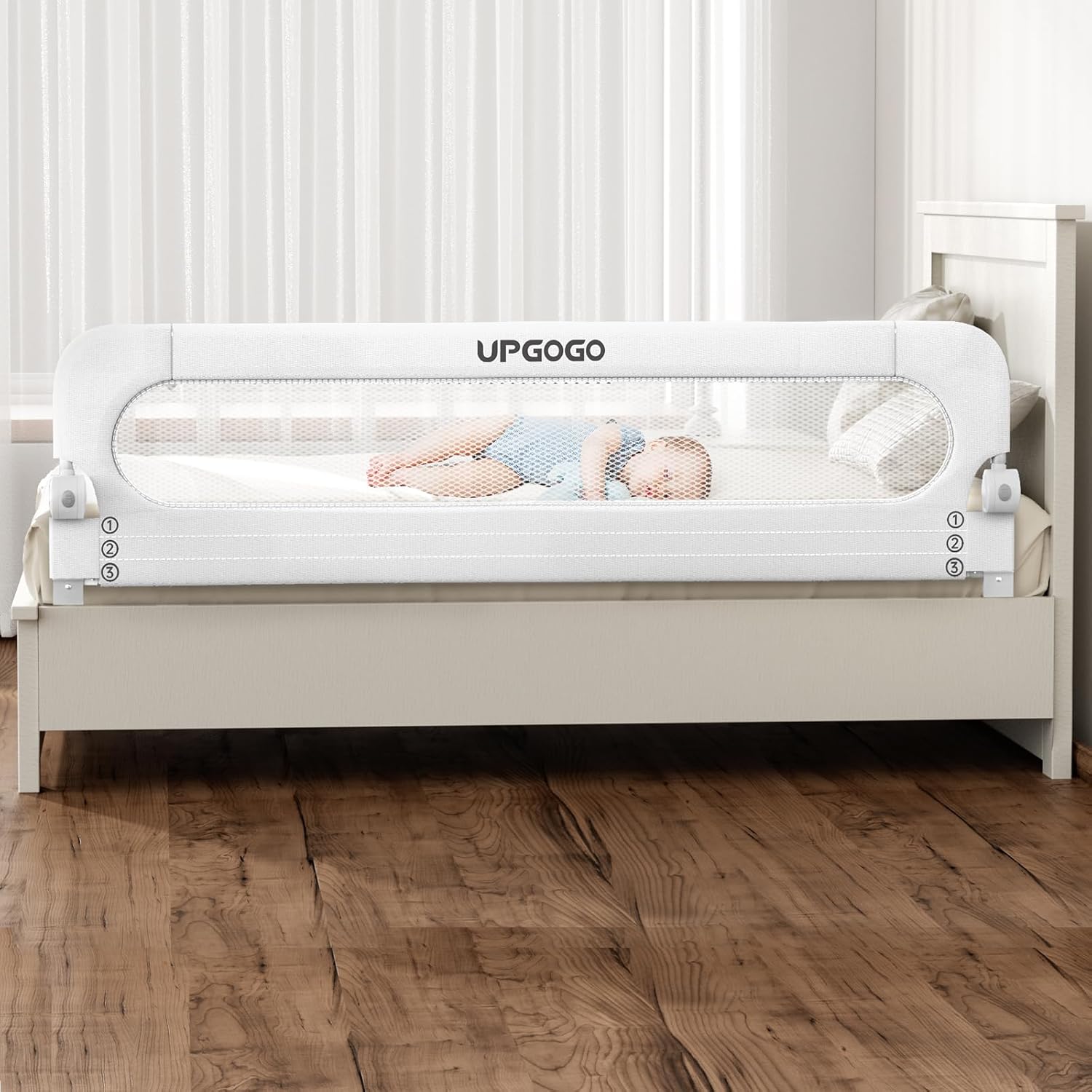 Folding Bed Rail for Toddlers with Reinforced Anchor Safety System