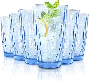 CREATIVELAND Highball Glass Tumbler Set of 6 for Drinks