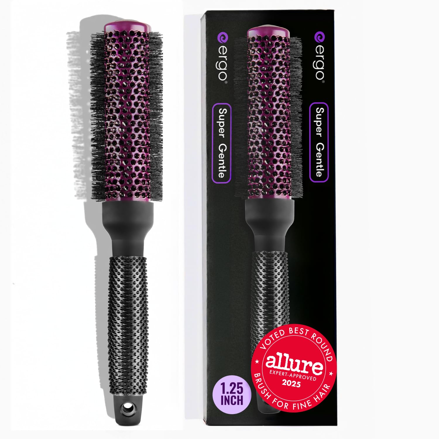 ERGO Super Gentle Round Brush for Effortless Blowouts at Home